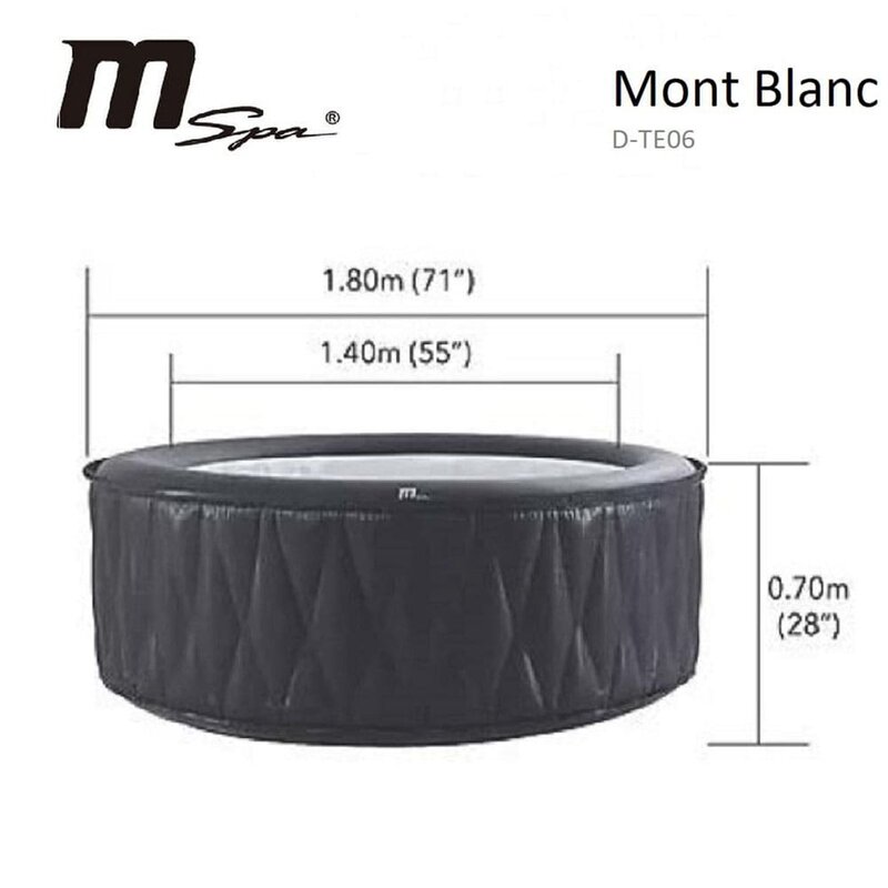 MSPA Mont Blanc afmetingen | JacuzziGids.nl